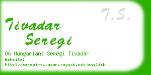 tivadar seregi business card